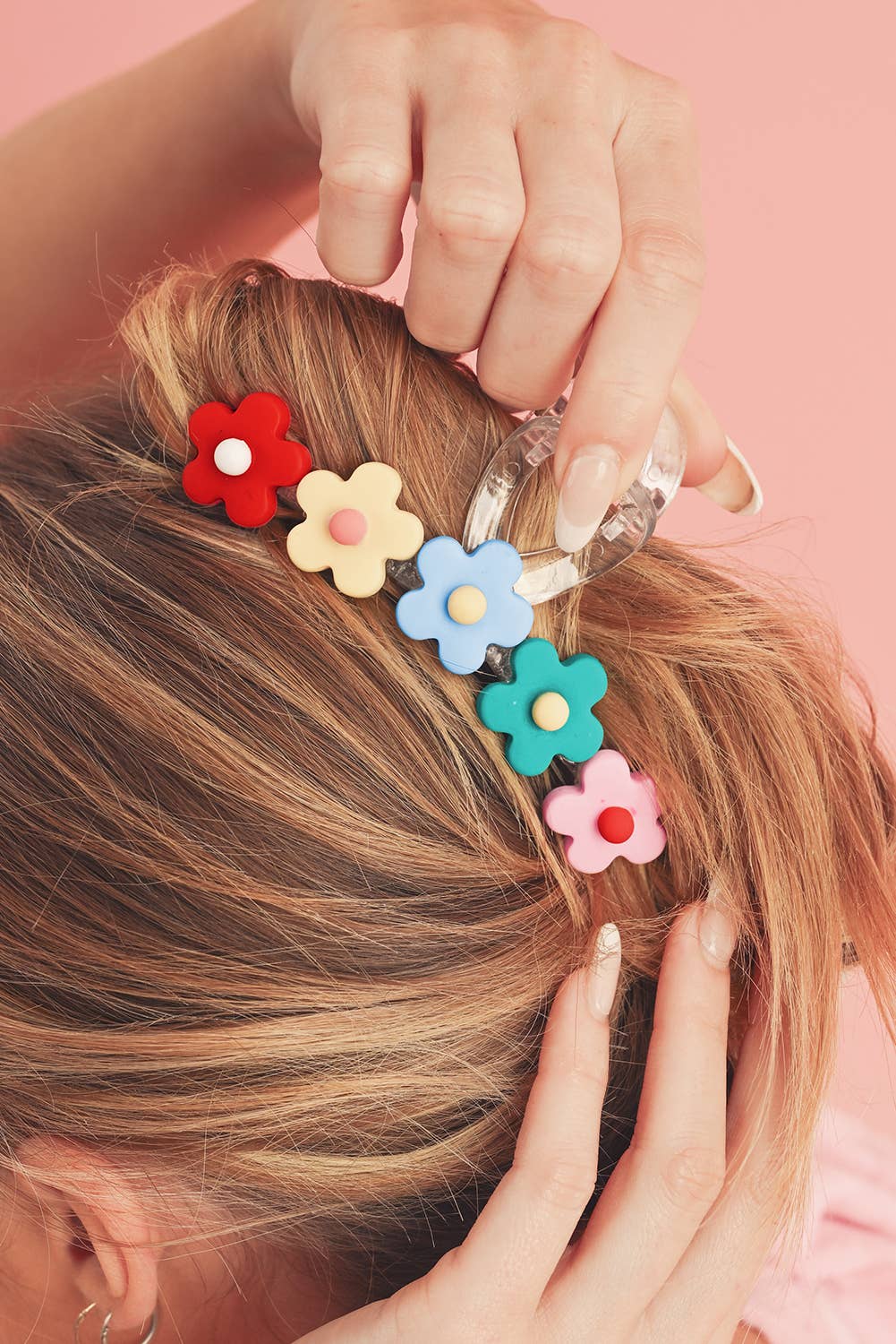 Multicolor Flowers Claw Clip