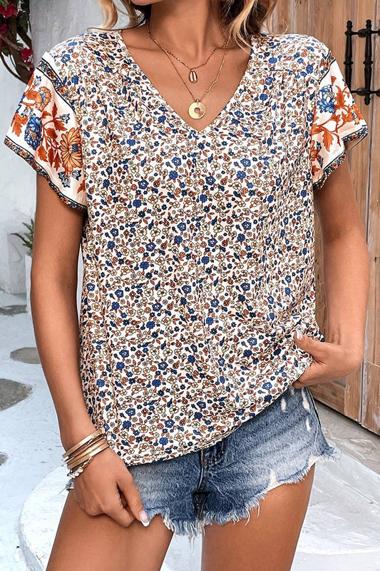 Floral Print Casual Blouse