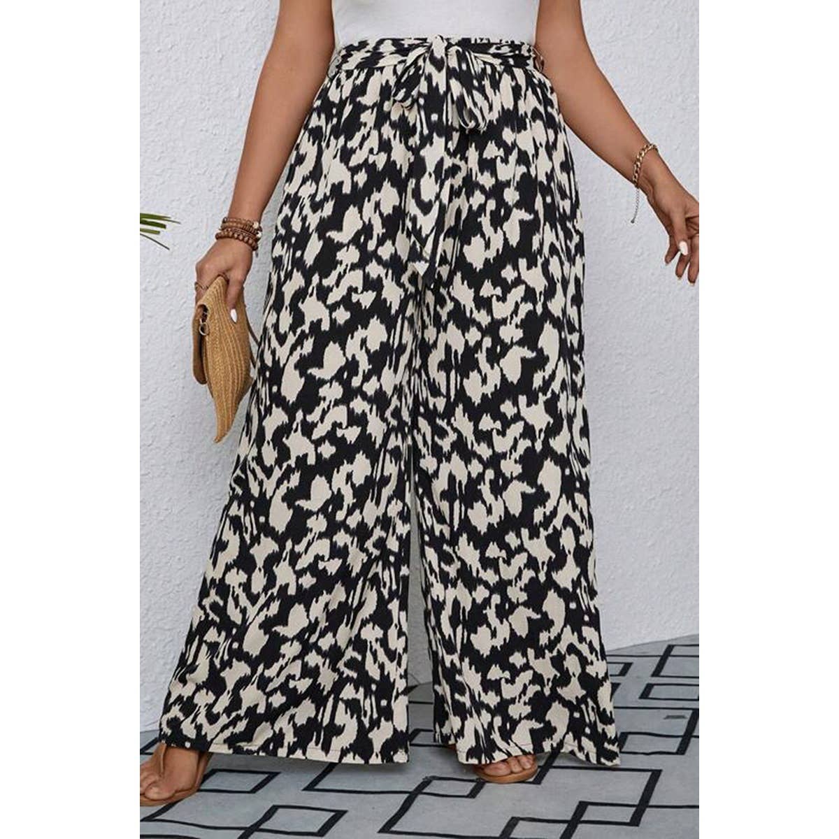 PLUS Animal Print Wide Leg