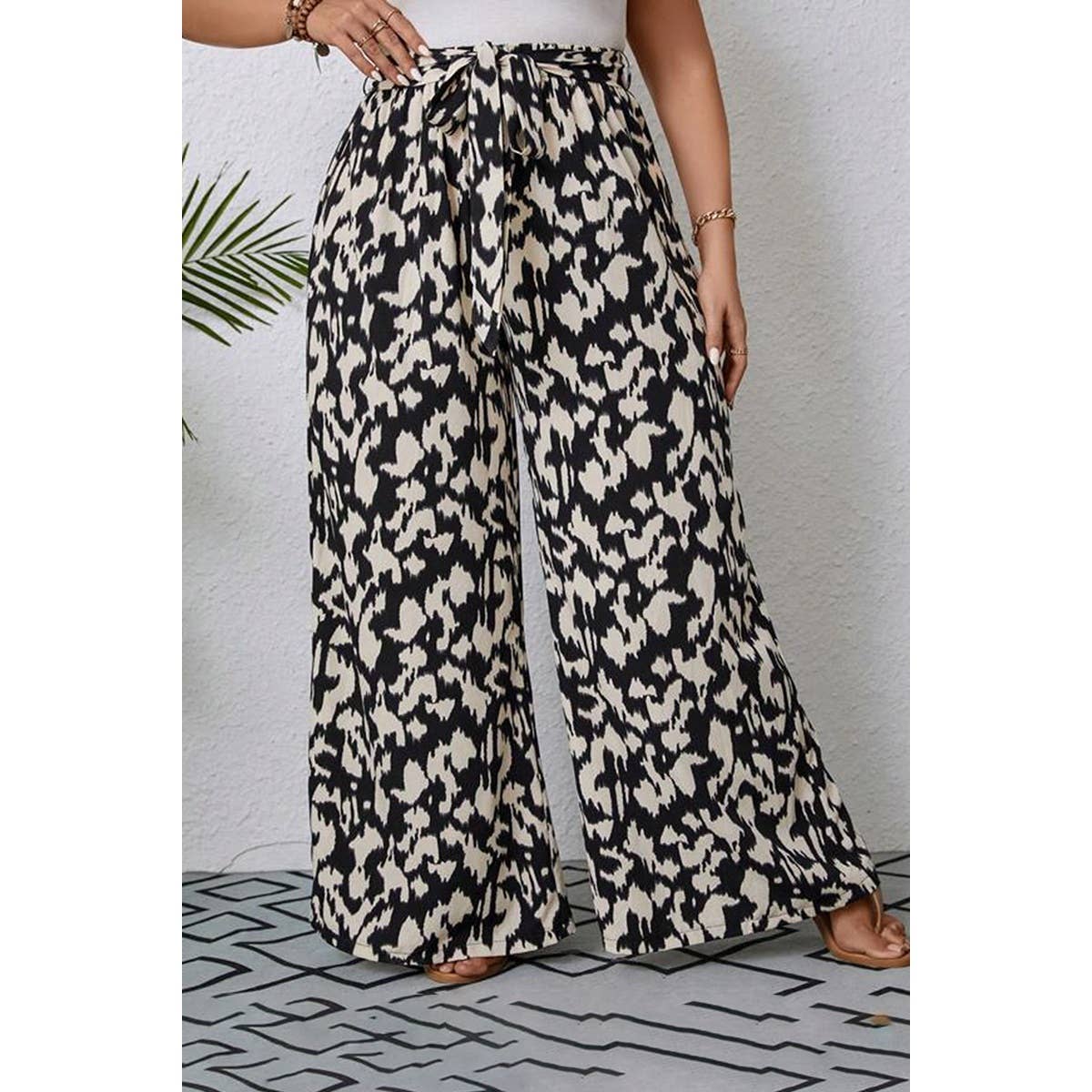 PLUS Animal Print Wide Leg