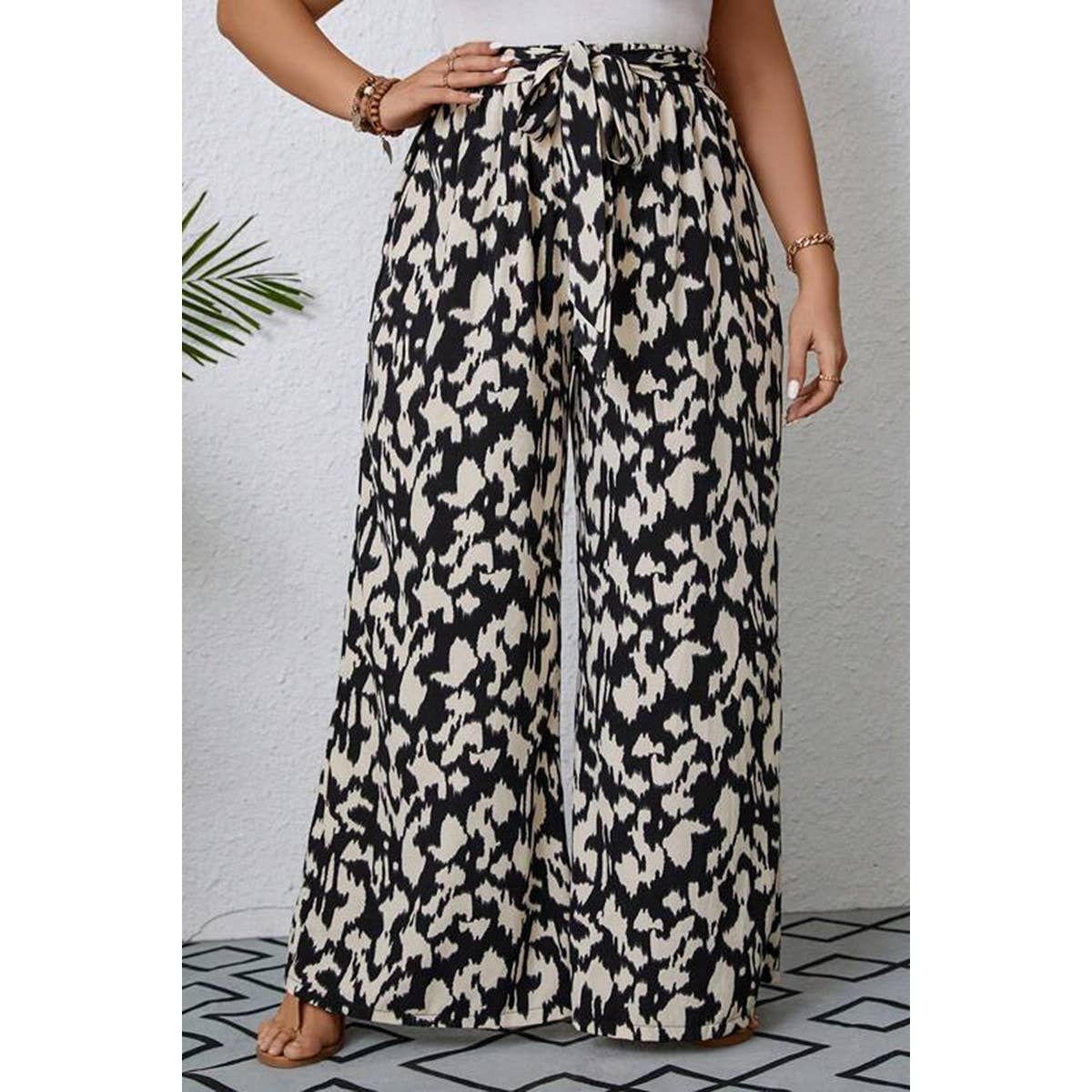 PLUS Animal Print Wide Leg